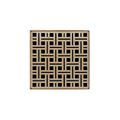 INFINITY DRAIN VD 5-3I SC VD 5 5" x 5" VD 5 High Flow Complete Kit with Weave Pattern Decorative Plate in Satin Champagne with Cast Iron Drain Body, 3" No-Hub Outlet