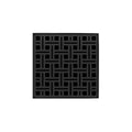 INFINITY DRAIN VD 5-3P BK VD 5 5" x 5" VD 5 High Flow Complete Kit with Weave Pattern Decorative Plate in Matte Black with PVC Drain Body, 3" Outlet