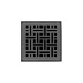 INFINITY DRAIN VDB 4-A GM VD 4 4" x 4" VDB 4 Complete Kit with Weave Pattern Decorative Plate in Gunmetal with ABS Bonded Flange Drain Body, 2", 3" and 4" Outlet