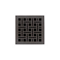 INFINITY DRAIN VDB 4-P ORB VD 4 4" x 4" VDB 4 Complete Kit with Weave Pattern Decorative Plate in Oil Rubbed Bronze with PVC Bonded Flange Drain Body, 2", 3" and 4" Outlet