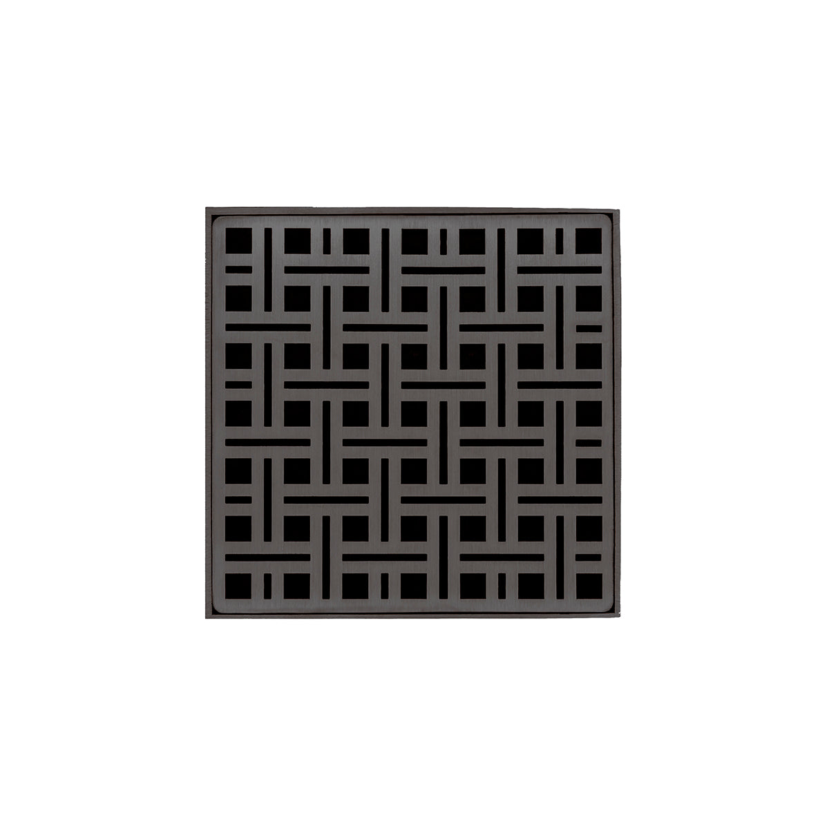 INFINITY DRAIN VDB 5-P ORB VD 5 5" x 5" VDB 5 Complete Kit with Weave Pattern Decorative Plate in Oil Rubbed Bronze with PVC Bonded Flange Drain Body, 2", 3" and 4" Outlet
