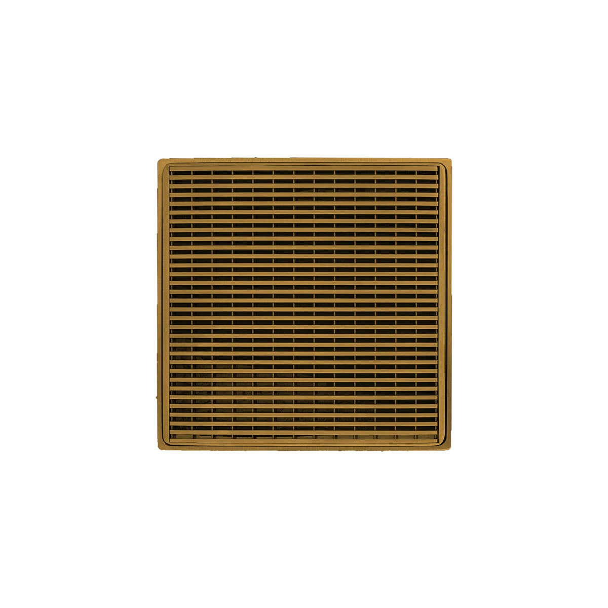 INFINITY DRAIN W 4 PG WD 4 4" x 4" Strainer with Wedge Wire Pattern Decorative Plate and 2" Throat in Polished Gold for WD 4