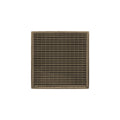 INFINITY DRAIN WD 4-2I SC WD 4 4" x 4" WD 4 Complete Kit with Wedge Wire Pattern Decorative Plate in Satin Champagne with Cast Iron Drain Body, 2" Outlet
