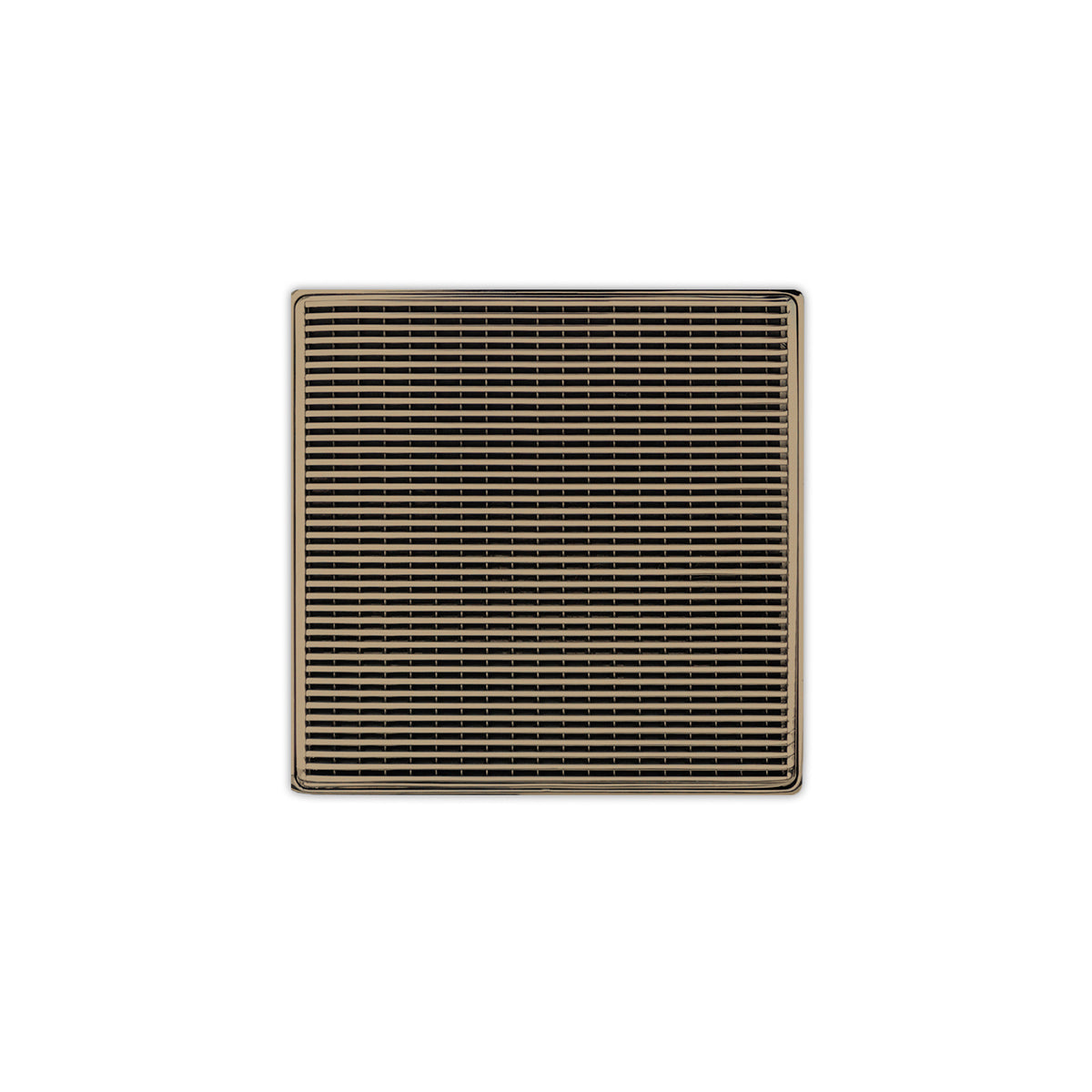 INFINITY DRAIN WD 5-3A SC WD 5 5" x 5" WD 5 High Flow Complete Kit with Wedge Wire Pattern Decorative Plate in Satin Champagne with ABS Drain Body, 3" Outlet