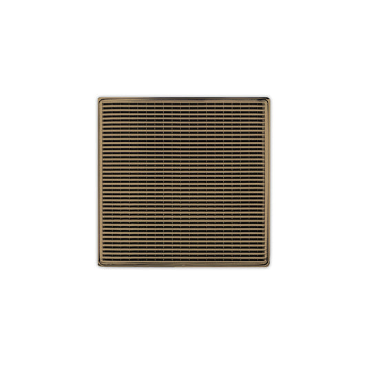 INFINITY DRAIN WD 5-3P SB WD 5 5" x 5" WD 5 High Flow Complete Kit with Wedge Wire Pattern Decorative Plate in Satin Bronze with PVC Drain Body, 3" Outlet