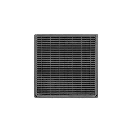 INFINITY DRAIN WDB 4-A GM WD 4 4" x 4" WDB 4 Complete Kit with Wedge Wire Pattern Decorative Plate in Gunmetal with ABS Bonded Flange Drain Body, 2", 3" and 4" Outlet