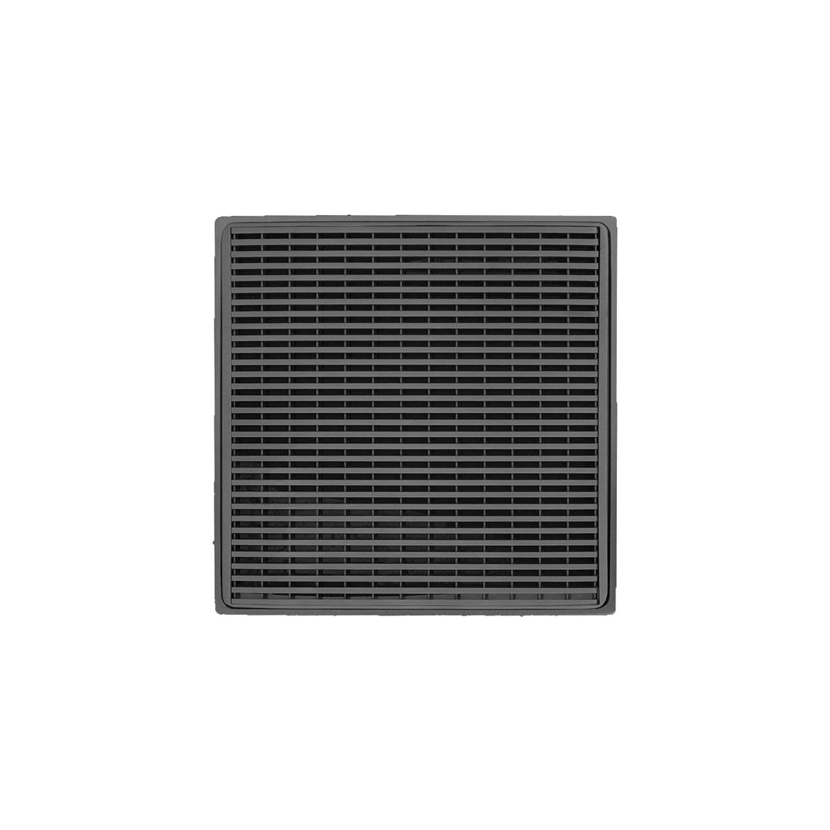 INFINITY DRAIN WDB 4-S GM WD 4 4" x 4" WDB 4 Complete Kit with Wedge Wire Pattern Decorative Plate in Gunmetal with Stainless Steel Bonded Flange Drain Body, 2" No Hub Outlet