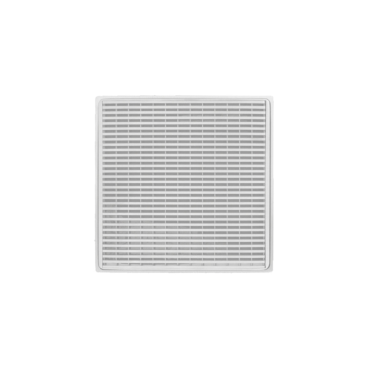 INFINITY DRAIN WDB 4-S MW WD 4 4" x 4" WDB 4 Complete Kit with Wedge Wire Pattern Decorative Plate in Matte White with Stainless Steel Bonded Flange Drain Body, 2" No Hub Outlet
