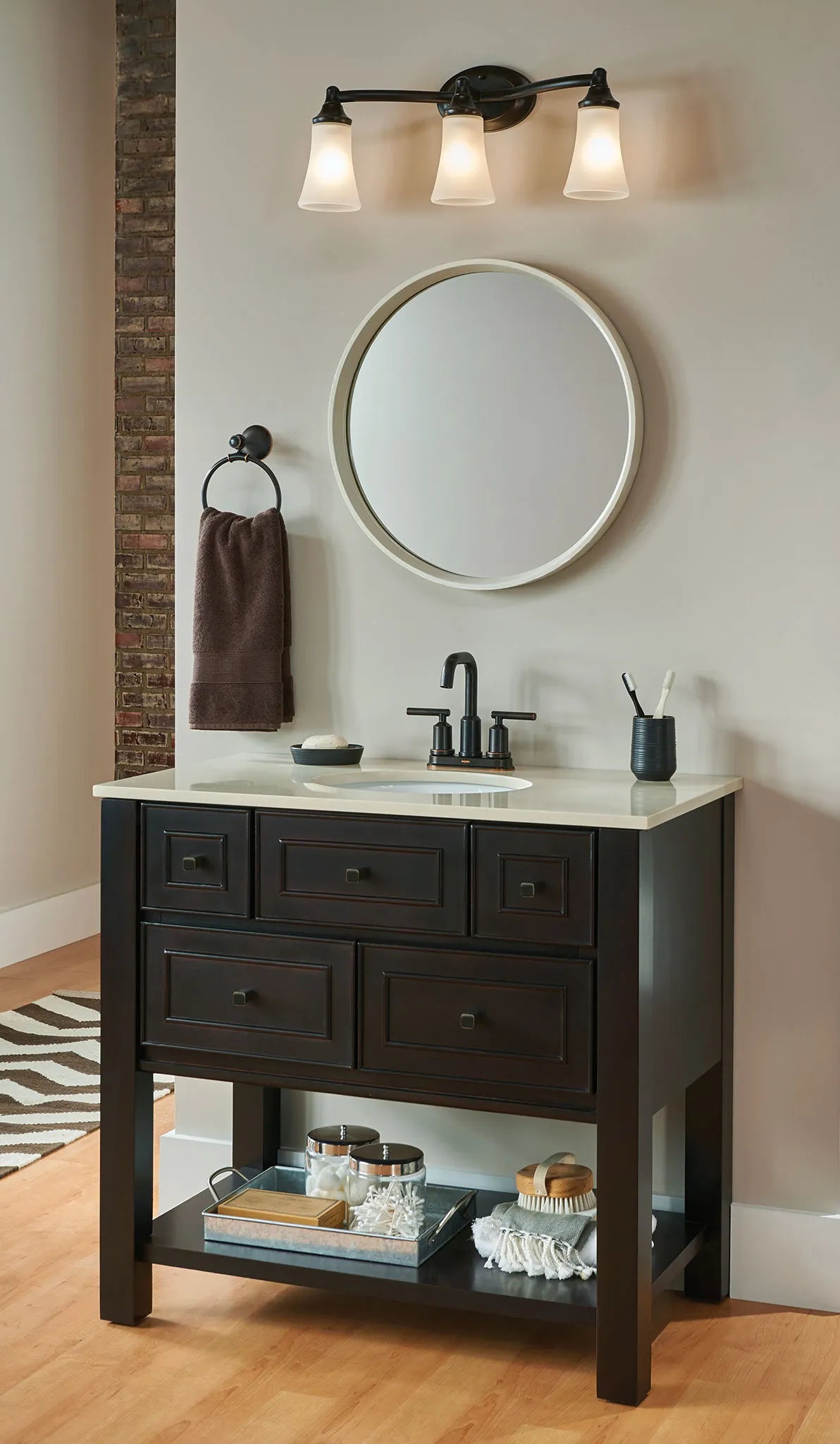 MOEN YB2863ORB Eva  Three Globe Bath Light In Oil Rubbed Bronze