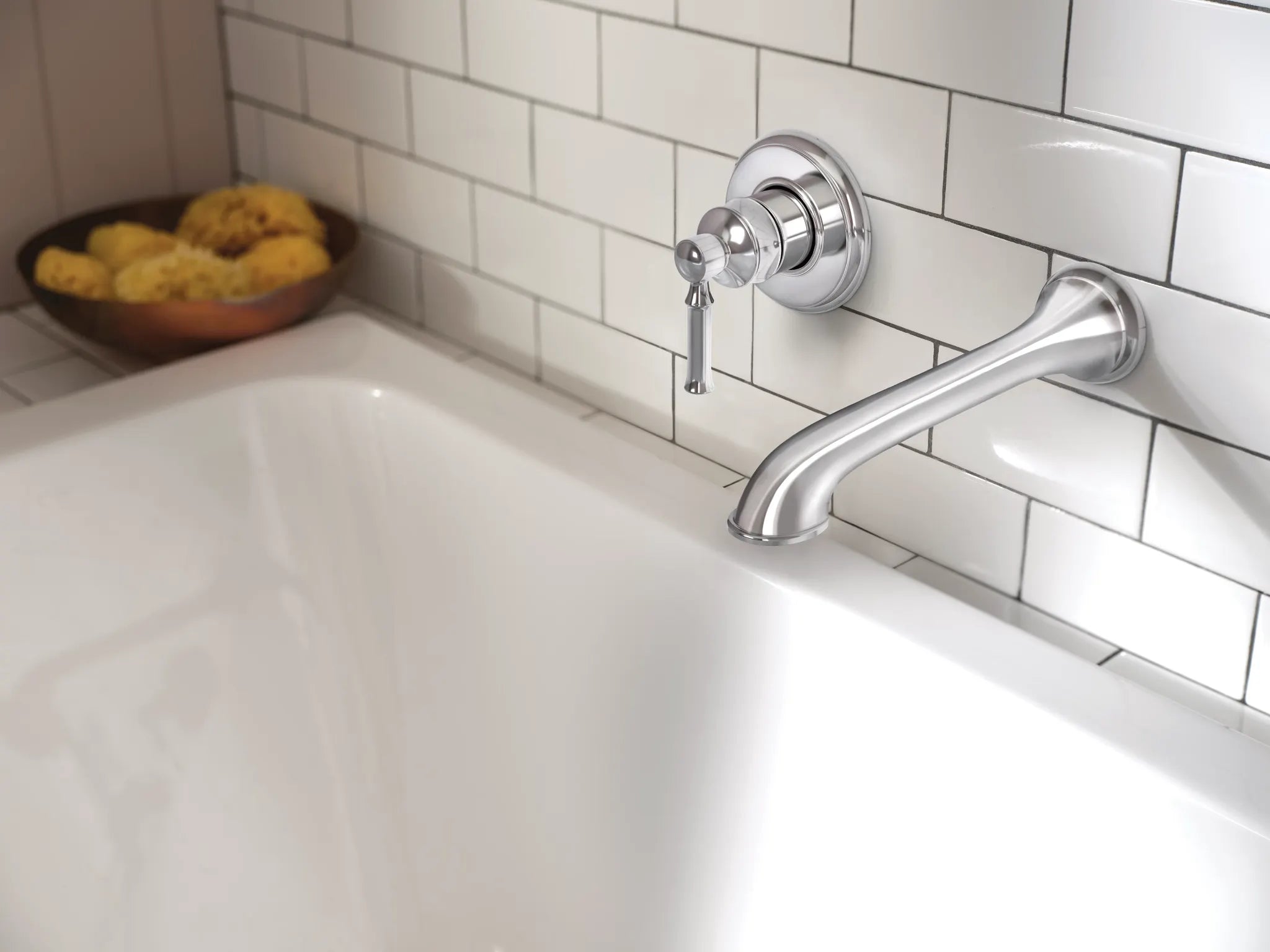 MOEN WT681 Dartmoor Wall Mount Tub Filler Trim - Chrome