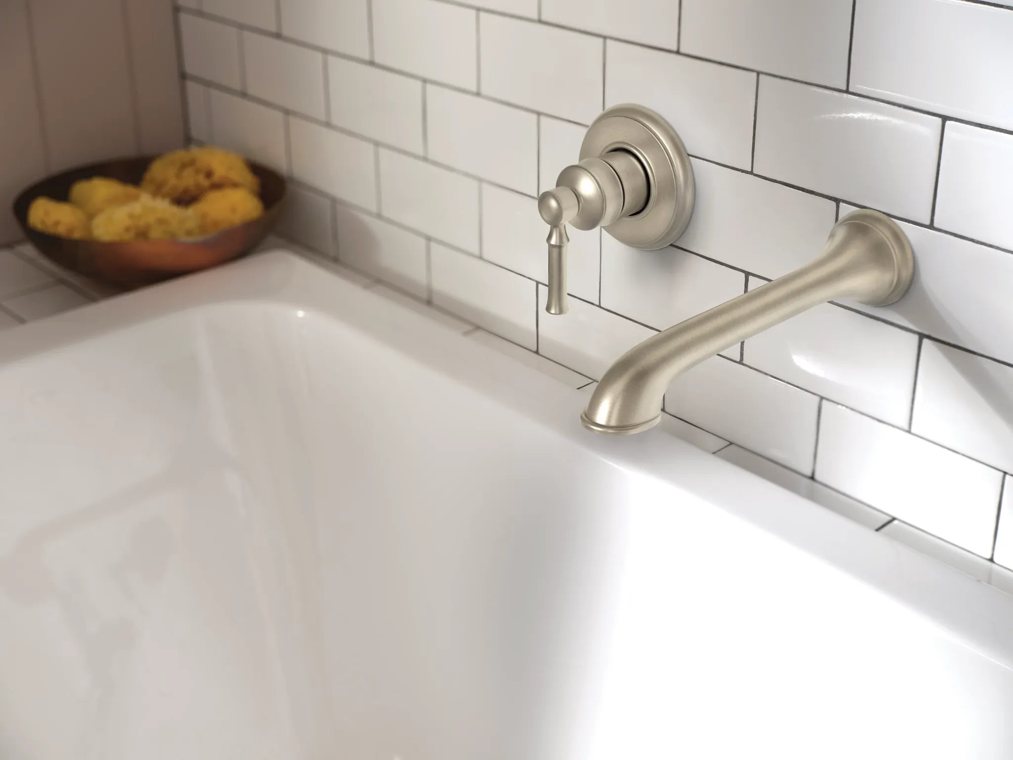 MOEN WT681BN Dartmoor Wall Mount Tub Filler Trim - Brushed Nickel