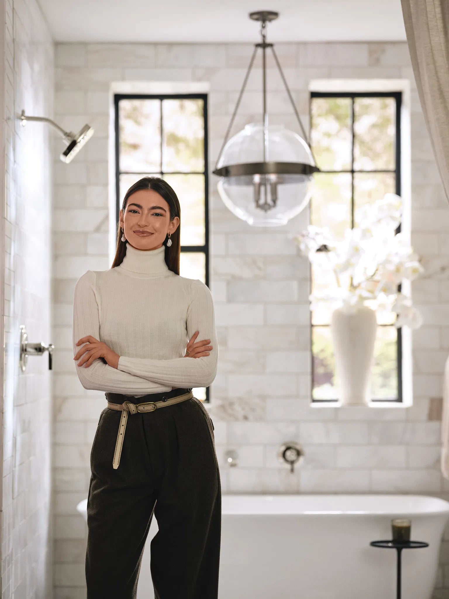 MOEN WTS921NL Flara Wall Mount Tub Filler Trim - Polished Nickel