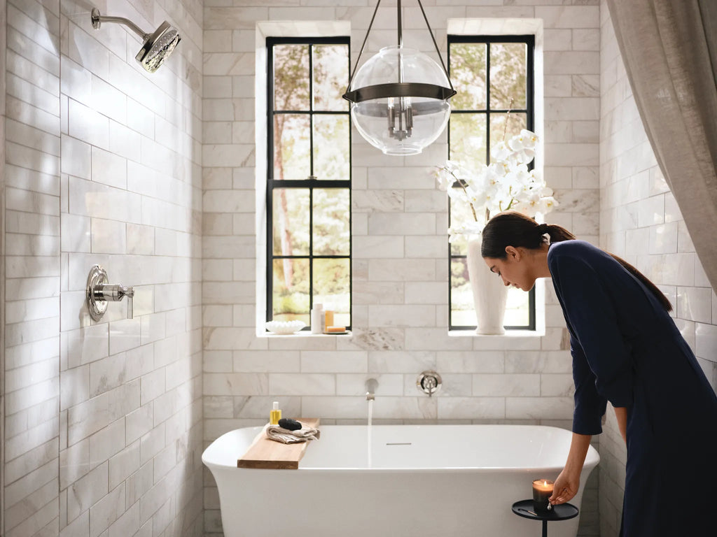 MOEN WTS921NL Flara Wall Mount Tub Filler Trim - Polished Nickel