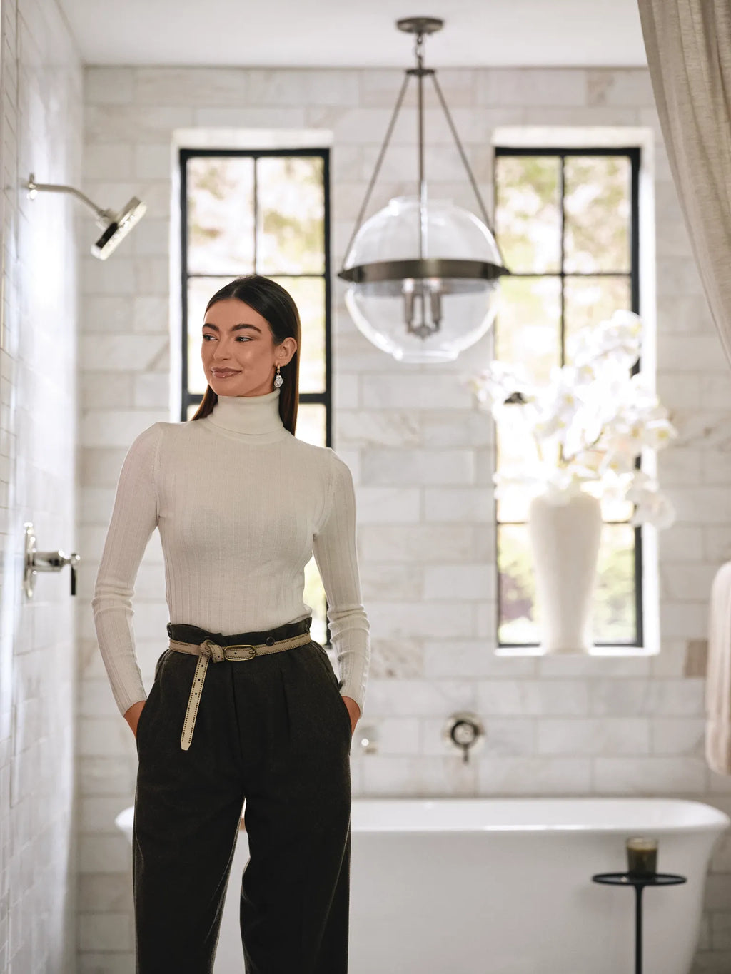 MOEN WTS921NL Flara Wall Mount Tub Filler Trim - Polished Nickel