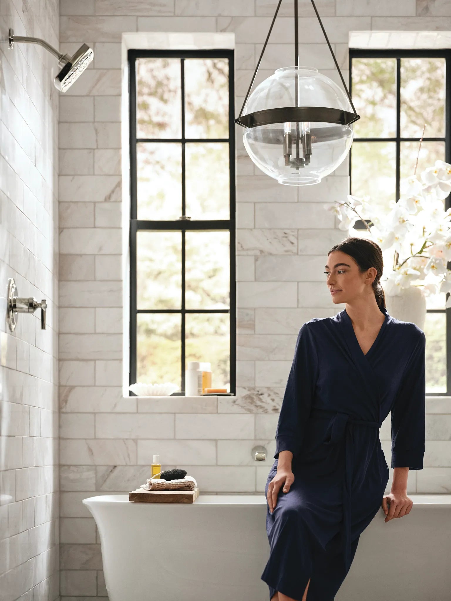 MOEN WTS921NL Flara Wall Mount Tub Filler Trim - Polished Nickel