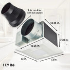 PANASONIC FV-1115VKL3 WhisperGreen Select Single Speed Fan/Dimmable LED Light & Night-light, high speed 110/130/150 CFM