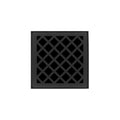 INFINITY DRAIN XD 4-2A BK XD 4 4" x 4" XD 4 Complete Kit with Criss-Cross Pattern Decorative Plate in Matte Black with ABS Drain Body, 2" Outlet
