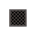 INFINITY DRAIN XD 4-2I ORB XD 4 4" x 4" XD 4 Complete Kit with Criss-Cross Pattern Decorative Plate in Oil Rubbed Bronze with Cast Iron Drain Body, 2" Outlet
