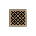 INFINITY DRAIN XD 4-2I SB XD 4 4" x 4" XD 4 Complete Kit with Criss-Cross Pattern Decorative Plate in Satin Bronze with Cast Iron Drain Body, 2" Outlet