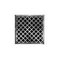 INFINITY DRAIN XD 5-2H PS XD 5 5" x 5" XD 5 Complete Kit with Criss-Cross Pattern Decorative Plate in Polished Stainless with Cast Iron Drain Body for Hot Mop, 2" Outlet