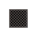INFINITY DRAIN XD 5-2I ORB XD 5 5" x 5" XD 5 Complete Kit with Criss-Cross Pattern Decorative Plate in Oil Rubbed Bronze with Cast Iron Drain Body, 2" Outlet