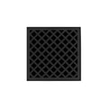 INFINITY DRAIN XD 5-3P BK XD 5 5" x 5" XD 5 High Flow Complete Kit with Criss-Cross Pattern Decorative Plate in Matte Black with PVC Drain Body, 3" Outlet