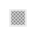 INFINITY DRAIN XDB 4-P MW XD 4 4" x 4" XDB 4 Complete Kit with Criss-Cross Pattern Decorative Plate in Matte White with PVC Bonded Flange Drain Body, 2", 3" and 4" Outlet