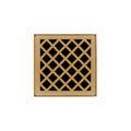 INFINITY DRAIN XDB 4-P PB XD 4 4" x 4" XDB 4 Complete Kit with Criss-Cross Pattern Decorative Plate in Polished Brass with PVC Bonded Flange Drain Body, 2", 3" and 4" Outlet