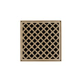 INFINITY DRAIN XDB 5-P SC XD 5 5" x 5" XDB 5 Complete Kit with Criss-Cross Pattern Decorative Plate in Satin Champagne with PVC Bonded Flange Drain Body, 2", 3" and 4" Outlet