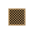 INFINITY DRAIN XDB 5-S PB XD 5 5" x 5" XDB 5 Complete Kit with Criss-Cross Pattern Decorative Plate in Polished Brass with Stainless Steel Bonded Flange Drain Body, 2" No Hub Outlet