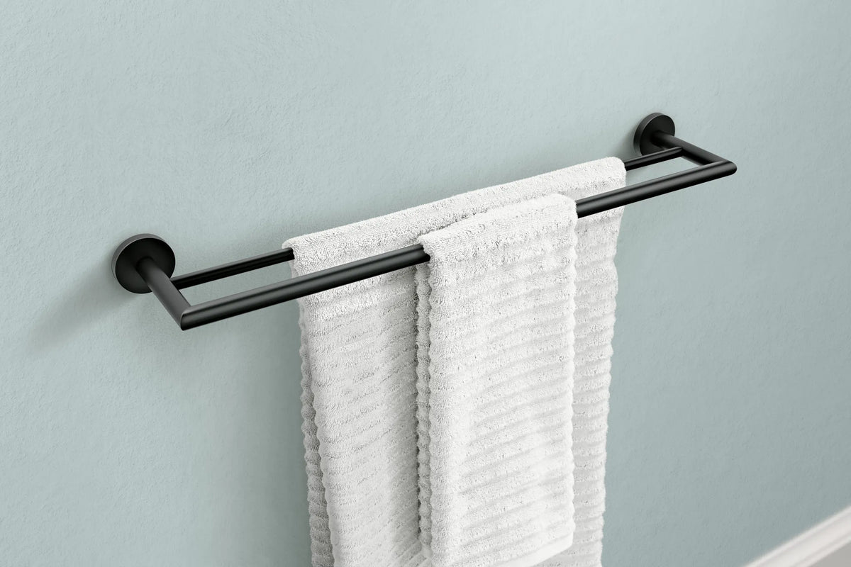 MOEN Y5722BL Arlys  Double Towel Bar In Matte Black