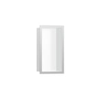 HANSGROHE 56096800 XtraStoris Individual Wall Niche Matte White with Design Frame 12"x 6"x 4" - Brushed Stainless Steel