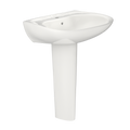 TOTO LPT242G#11 Prominence Oval Basin Pedestal Bathroom Sink With Cefiontect For Single Hole Faucets - Colonial White