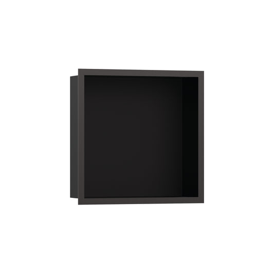 HANSGROHE 56098340 XtraStoris Individual Wall Niche Matte Black with Design Frame 12"x 12"x 4" in Brushed Black Chrome