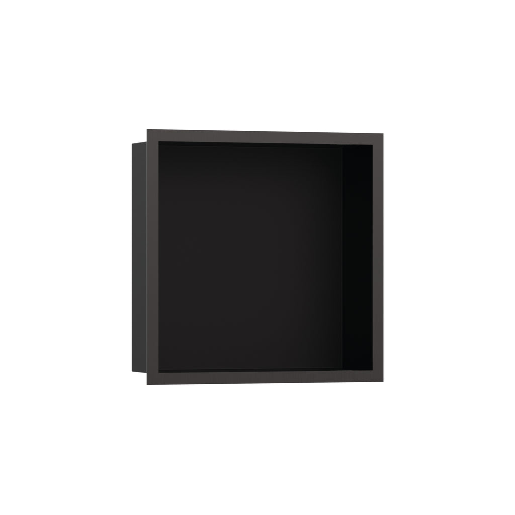 HANSGROHE 56098340 XtraStoris Individual Wall Niche Matte Black with Design Frame 12"x 12"x 4" - Brushed Black Chrome