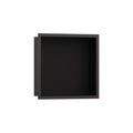 HANSGROHE 56098340 XtraStoris Individual Wall Niche Matte Black with Design Frame 12"x 12"x 4" - Brushed Black Chrome