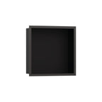 HANSGROHE 56098340 XtraStoris Individual Wall Niche Matte Black with Design Frame 12"x 12"x 4" - Brushed Black Chrome