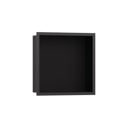 HANSGROHE 56098340 XtraStoris Individual Wall Niche Matte Black with Design Frame 12"x 12"x 4" - Brushed Black Chrome