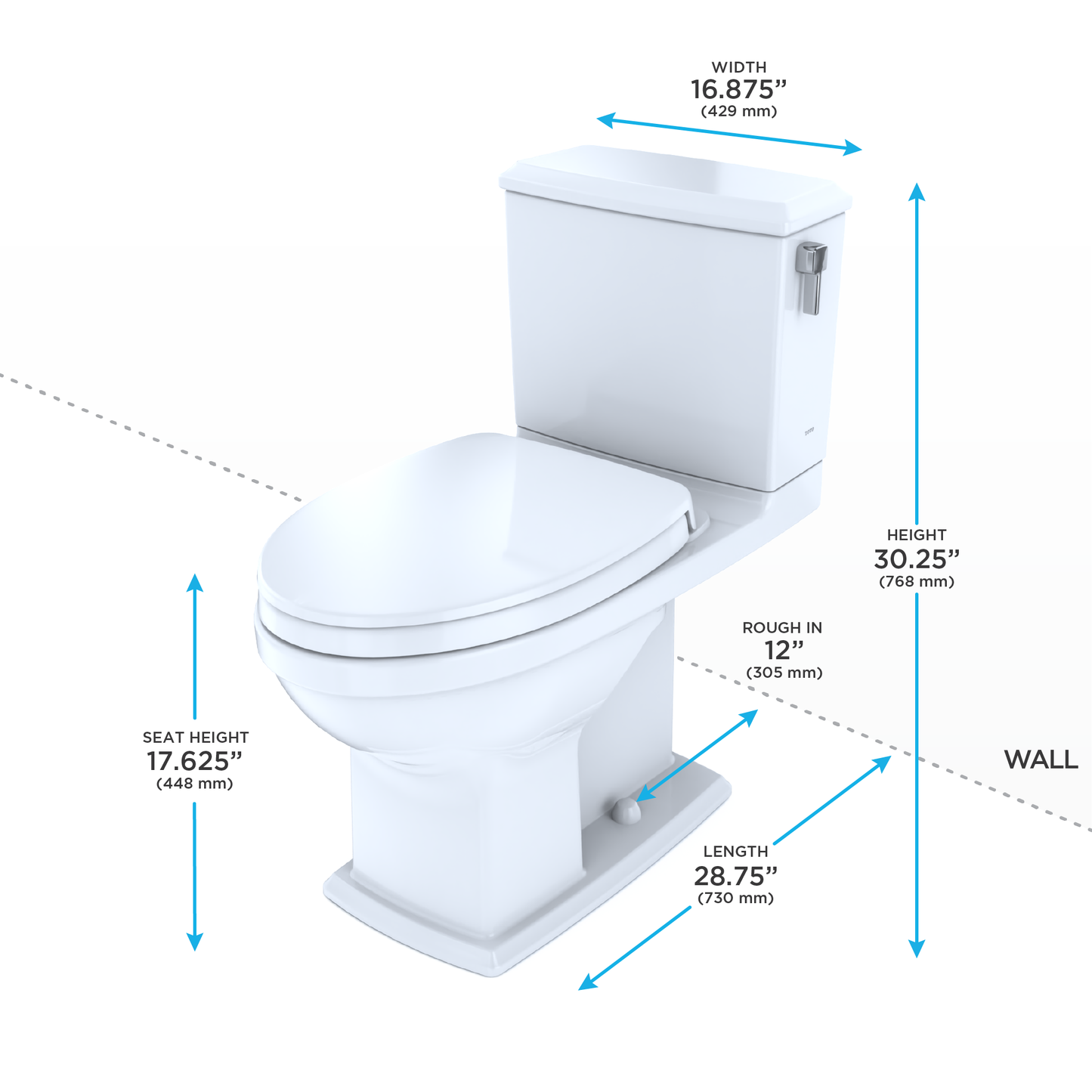 TOTO MS494124CEMFRG#01 Connelly WASHLET+ Two-Piece Elongated Dual Flush 1.28 and 0.9 GPF Universal Height Toilet with CEFIONTECT and Right Hand Lever , Cotton White