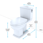 TOTO MS494124CEMFRG#01 Connelly Washlet+ Two-Piece Elongated Dual Flush 1.28 And 0.9 Gpf Universal Height Toilet With Cefiontect And Right Hand Lever - Cotton White