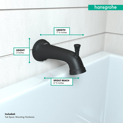 HANSGROHE 04775670 Joleena Tub Spout with Diverter - Matte Black