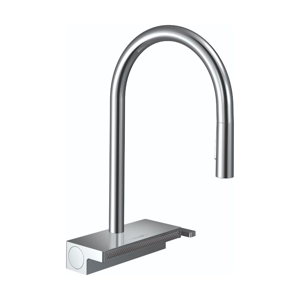 HANSGROHE 73837001 Aquno Select HighArc Kitchen Faucet, 3-Spray Pull-Down, 1.75 GPM - Chrome