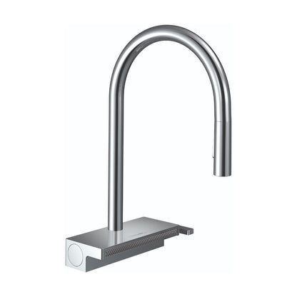 HANSGROHE 73837001 Aquno Select HighArc Kitchen Faucet, 3-Spray Pull-Down, 1.75 GPM - Chrome