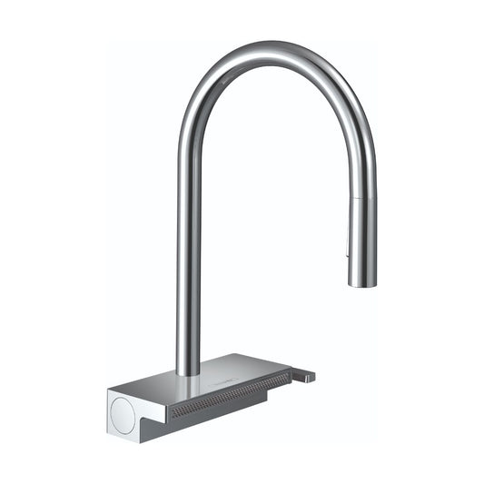 HANSGROHE 73837001 Aquno Select HighArc Kitchen Faucet, 3-Spray Pull-Down, 1.75 GPM - Chrome