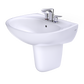 TOTO LHT241.4G#01 Supreme Oval Wall-Mount Bathroom Sink with CEFIONTECT and Shroud for 4 Inch Center Faucets , Cotton White