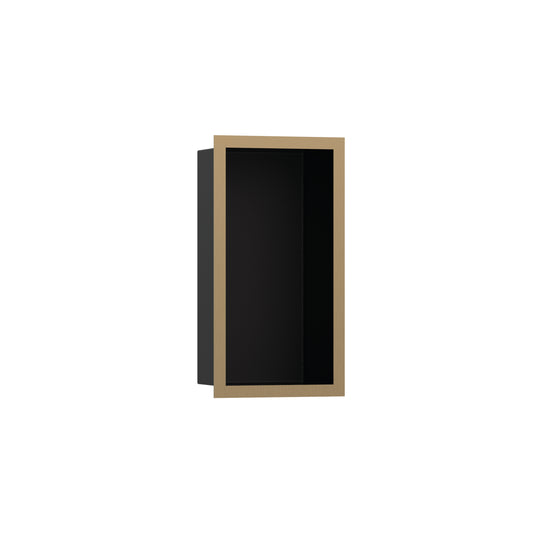 HANSGROHE 56095140 XtraStoris Individual Wall Niche Matte Black with Design Frame 12"x 6"x 4" in Brushed Bronze
