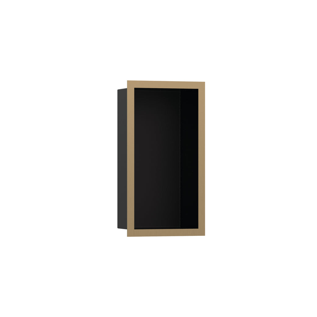 HANSGROHE 56095140 XtraStoris Individual Wall Niche Matte Black with Design Frame 12"x 6"x 4" - Brushed Bronze
