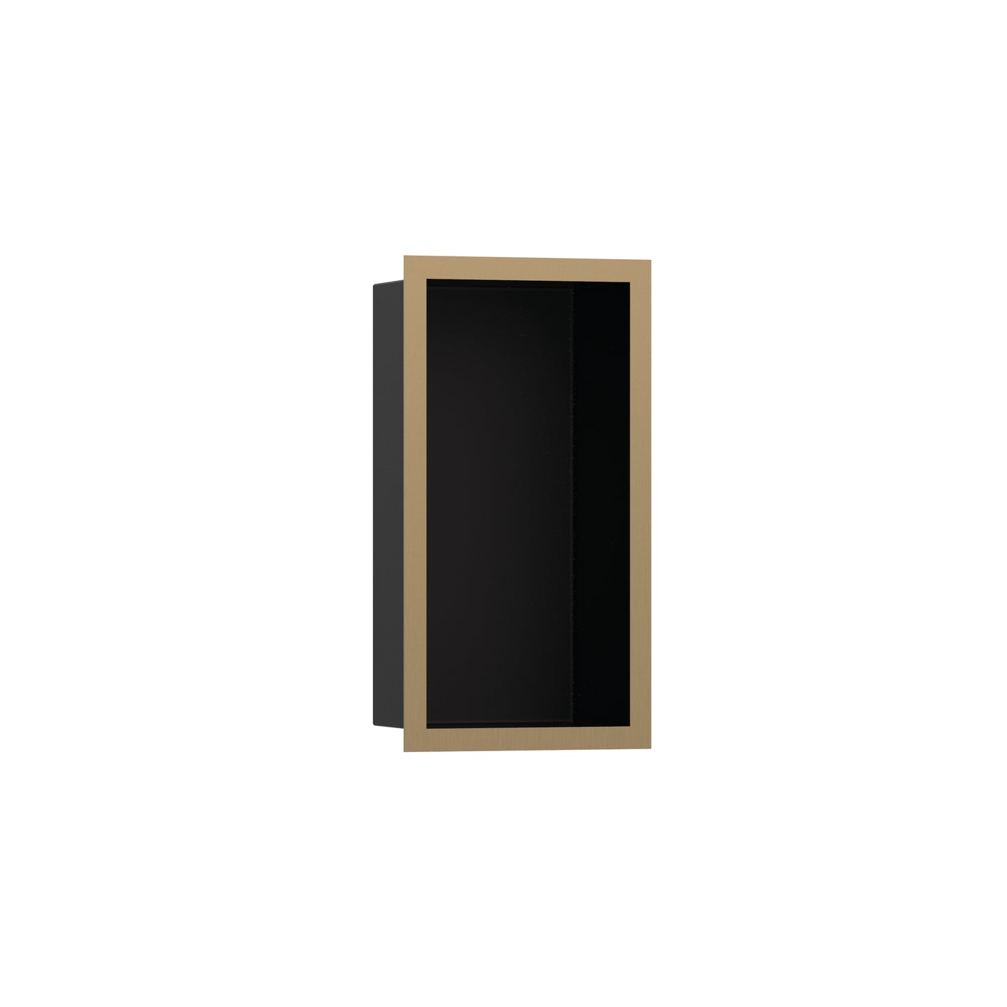 HANSGROHE 56095140 XtraStoris Individual Wall Niche Matte Black with Design Frame 12"x 6"x 4" - Brushed Bronze