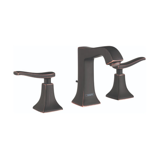 HANSGROHE 31073921 Metris C Widespread Faucet 100 with Pop-Up Drain, 1.2 GPM - Rubbed Bronze