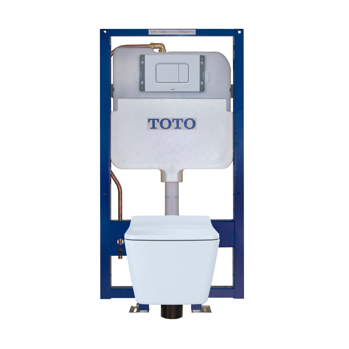 TOTO CWT449249CMFG#MS Sp Wall-Hung Square-Shape Toilet And Duofit In-Wall 1.28 And 0.9 Gpf Dual-Flush Tank System With Copper Supply- Cwt449249Cmfg#Ms - Matte Silver